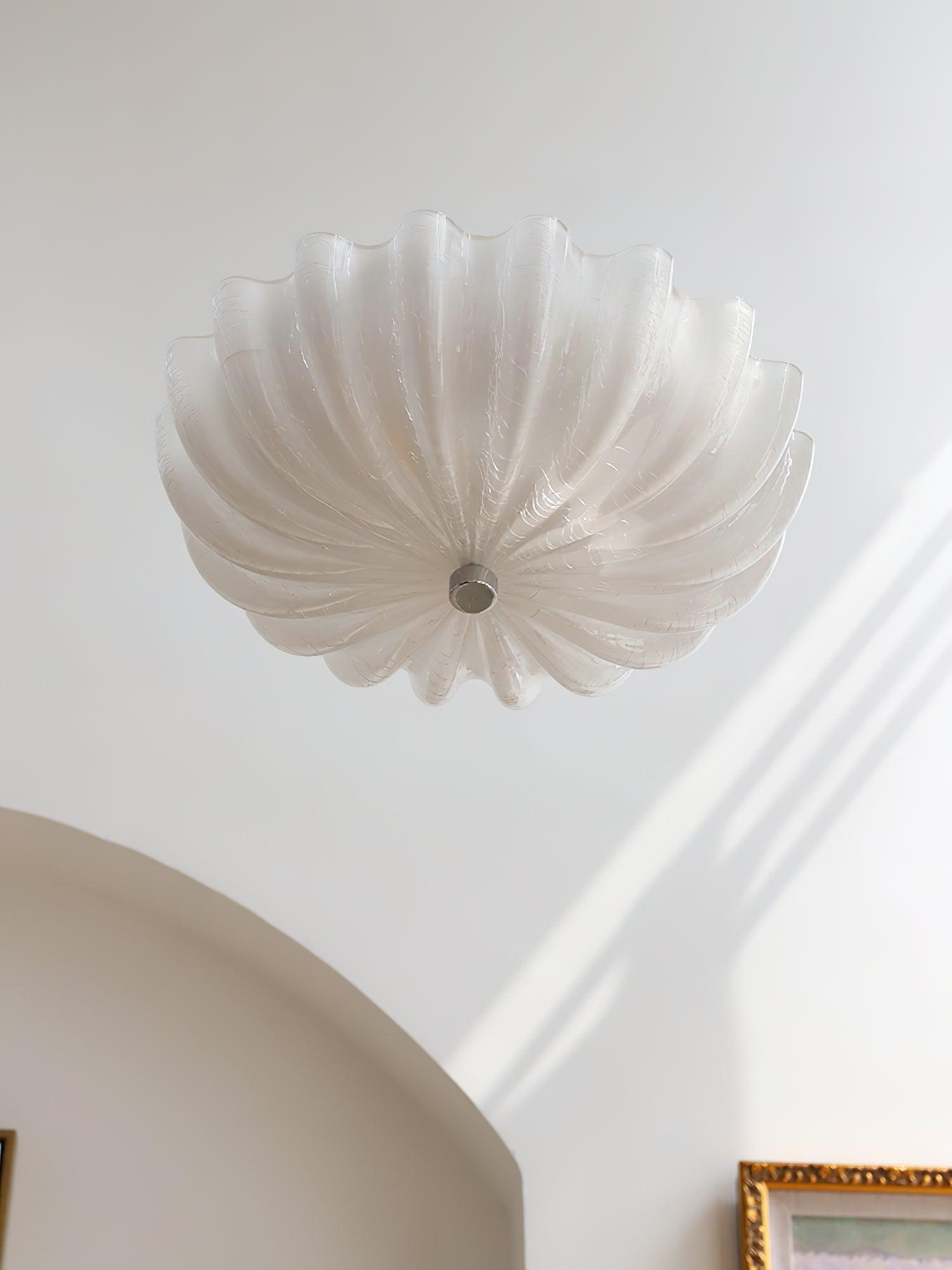 Urelis Ceiling Lamp Murano Blown Glass Shell Inspired-Neutral Decor