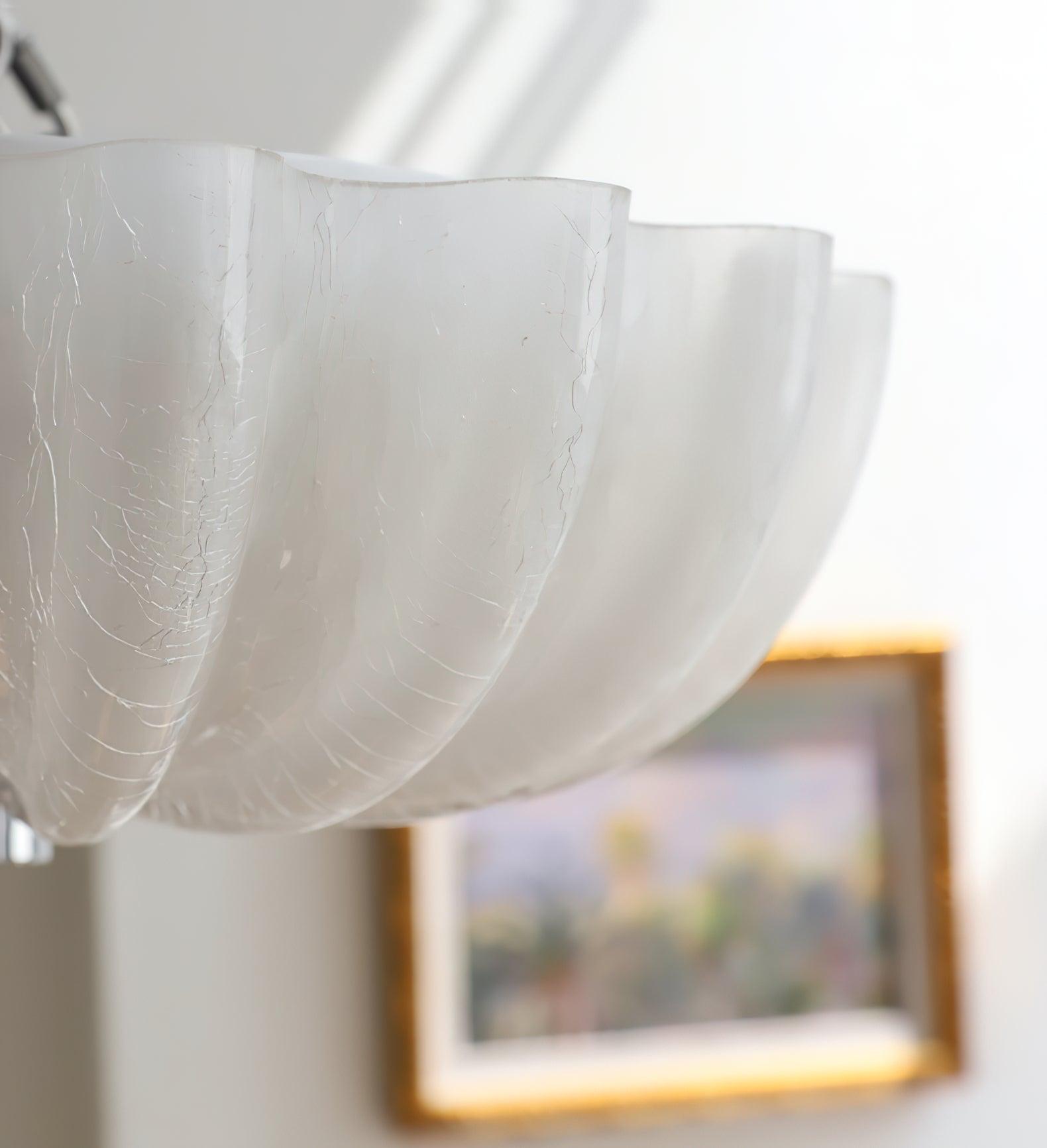 Urelis Ceiling Lamp Murano Blown Glass Shell Inspired-Neutral Decor