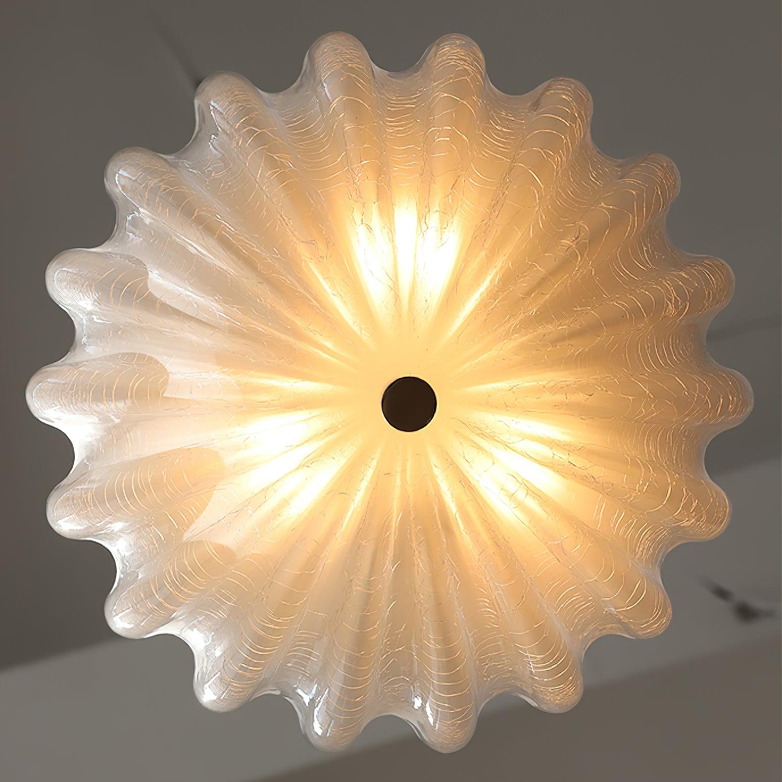 Urelis Ceiling Lamp Murano Blown Glass Shell Inspired-Neutral Decor