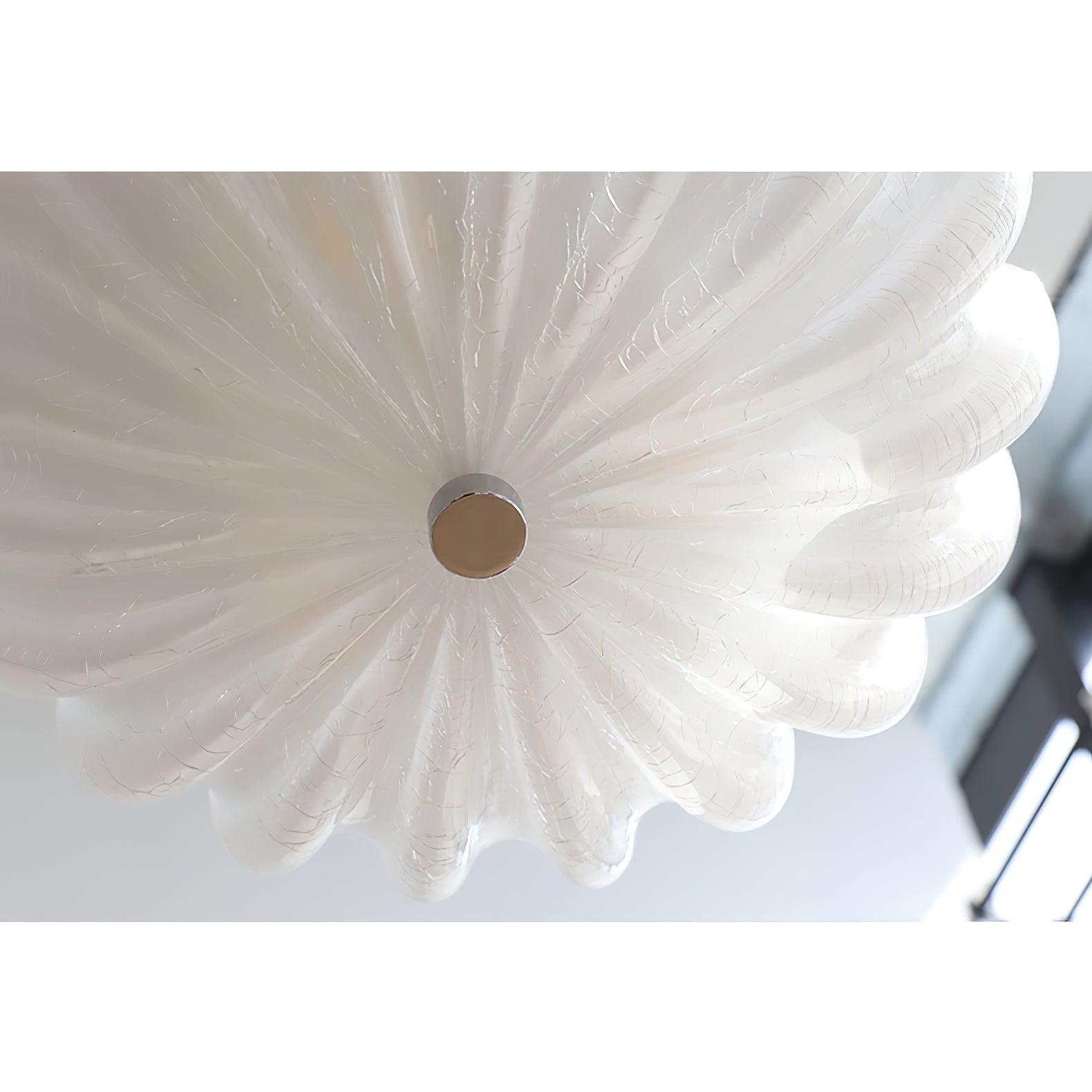 Urelis Ceiling Lamp Murano Blown Glass Shell Inspired-Neutral Decor