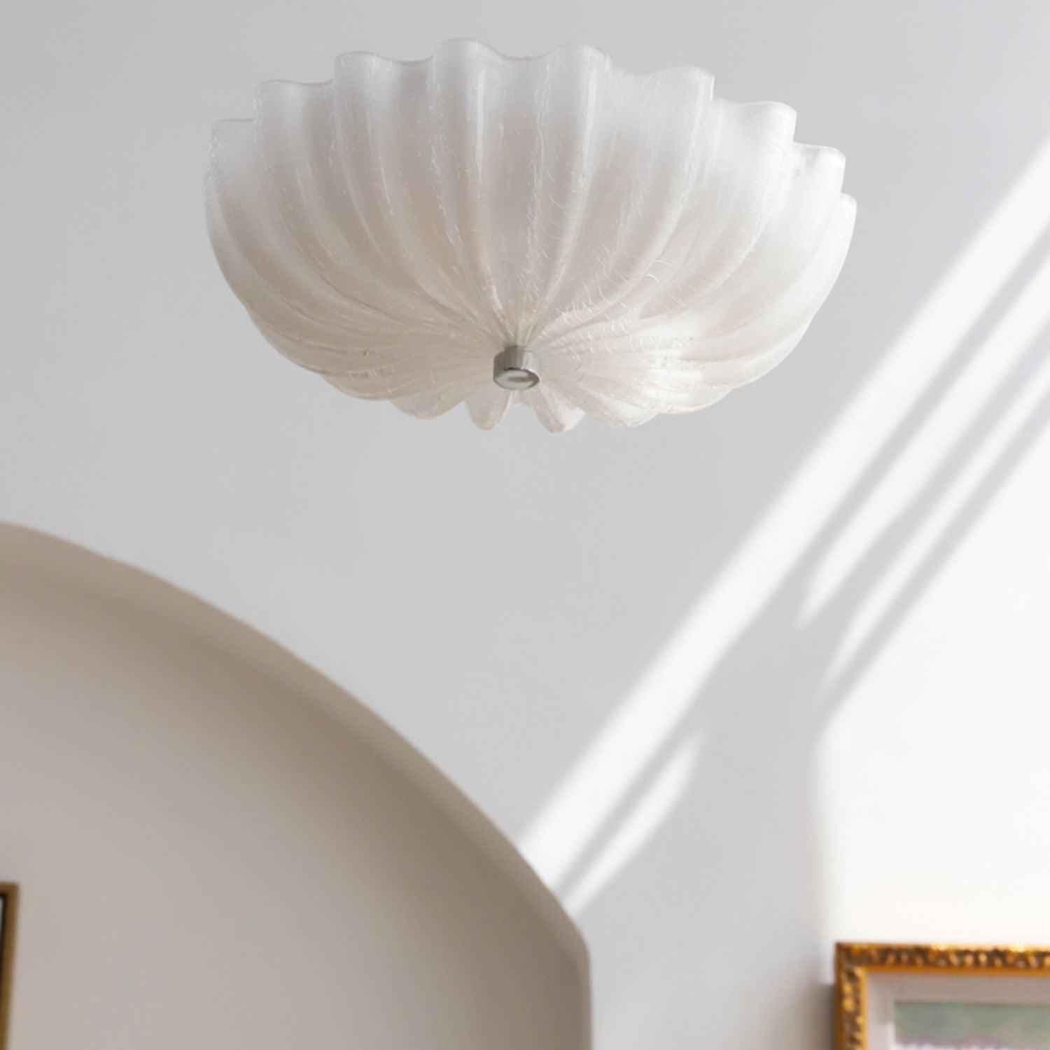 Urelis Ceiling Lamp Murano Blown Glass Shell Inspired-Neutral Decor