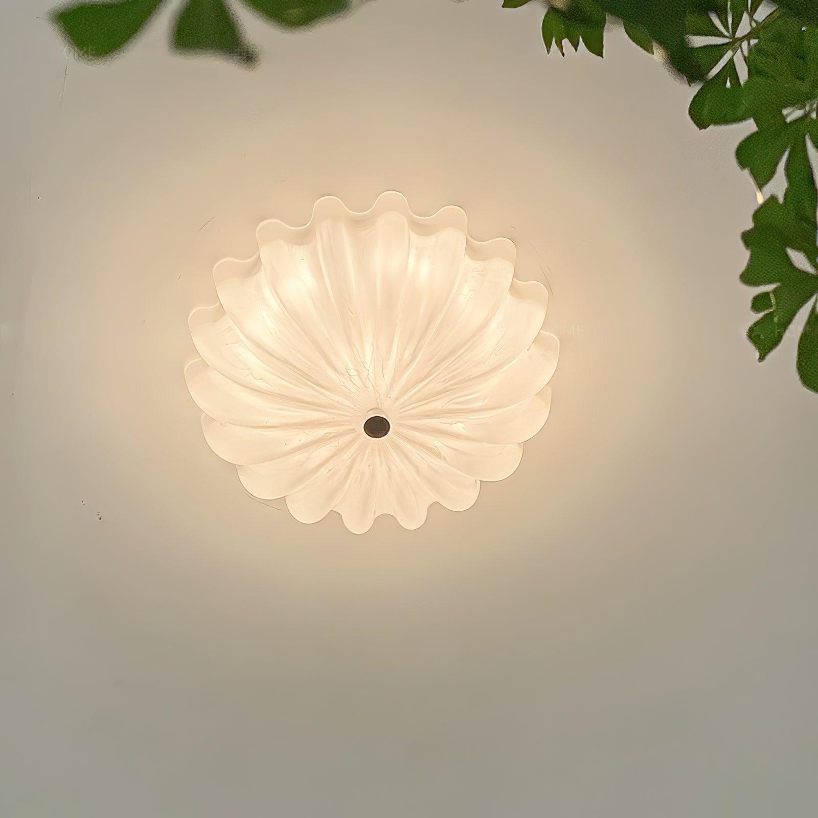 Urelis Ceiling Lamp Murano Blown Glass Shell Inspired-Neutral Decor