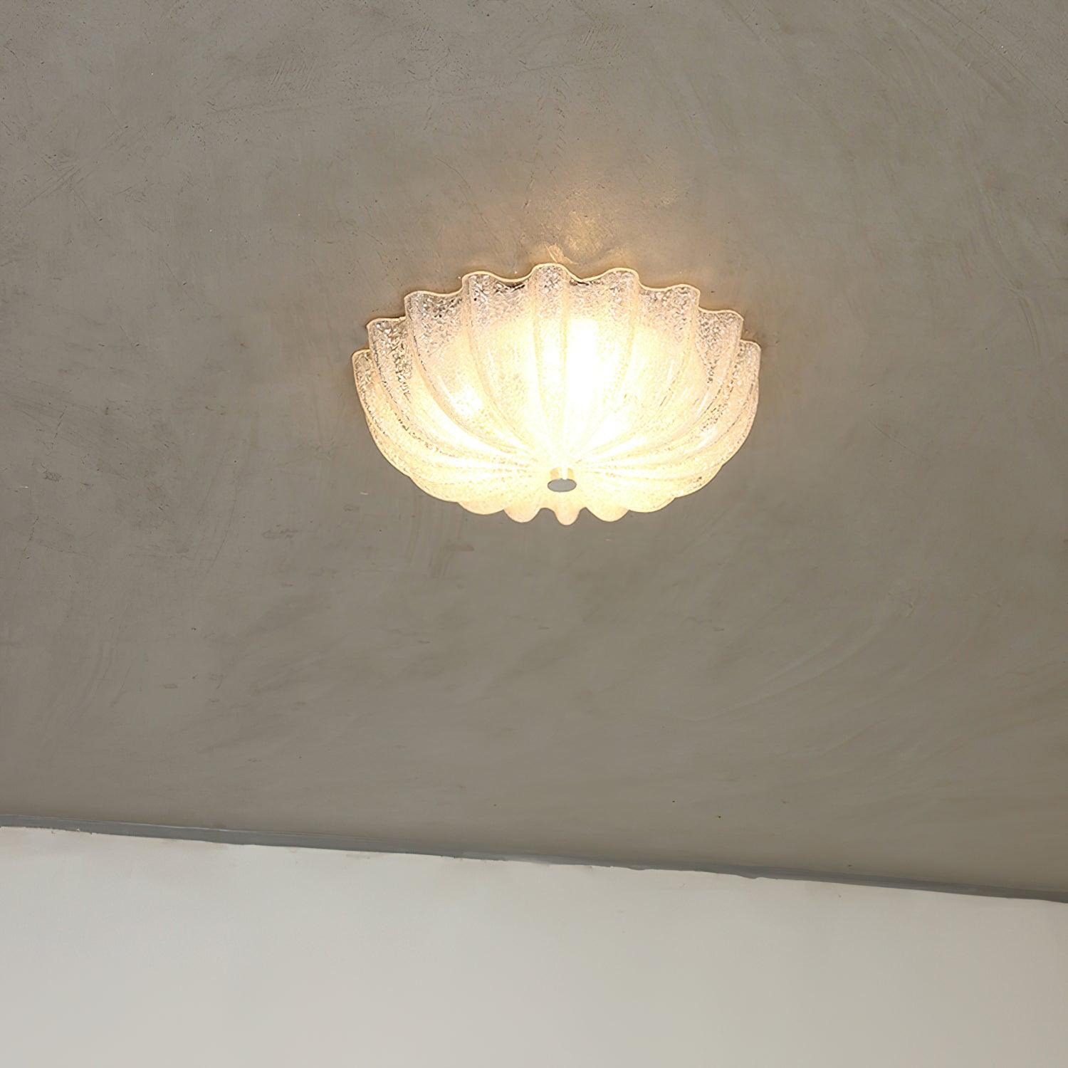 Urelis Ceiling Lamp Murano Blown Glass Shell Inspired-Neutral Decor