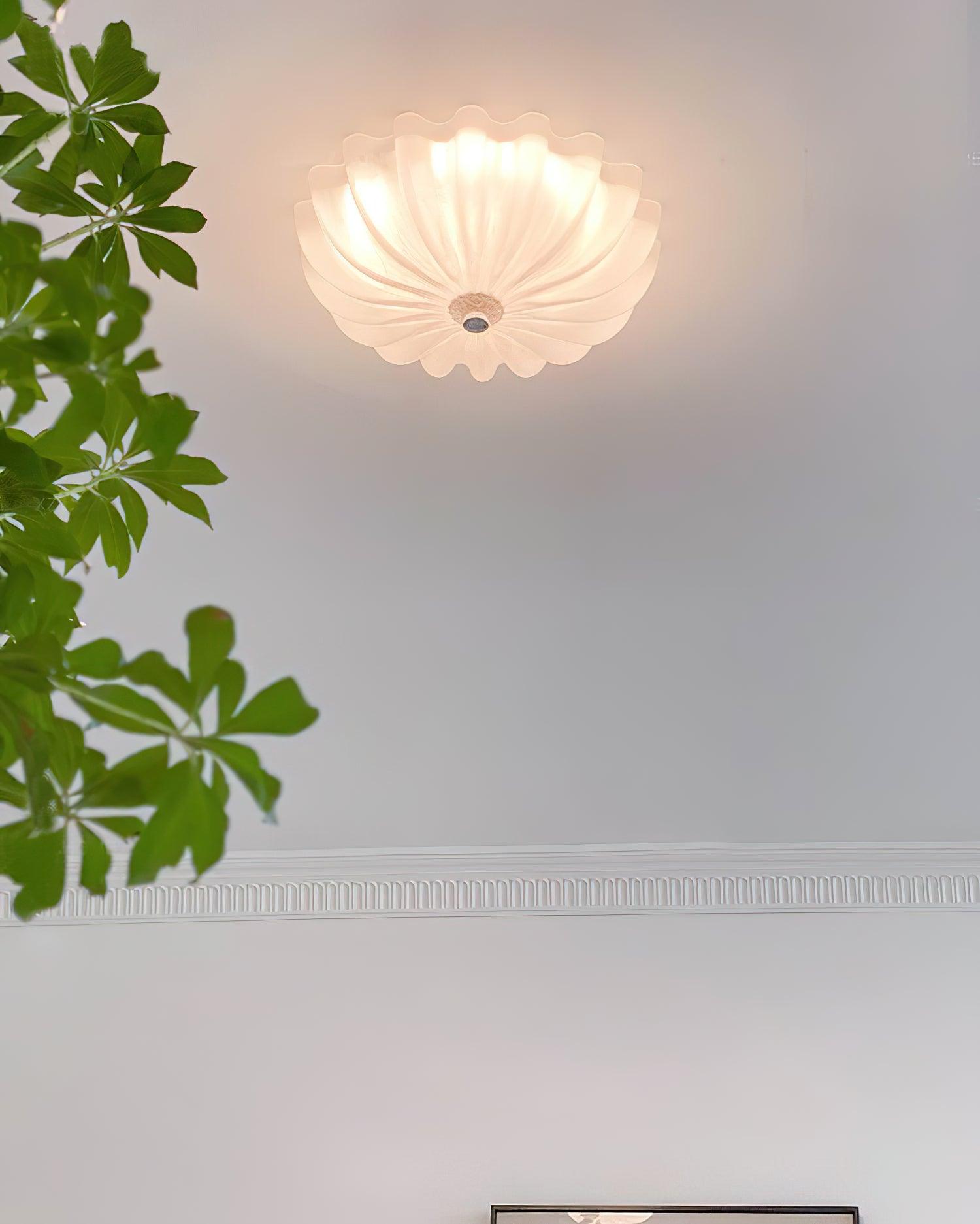 Urelis Ceiling Lamp Murano Blown Glass Shell Inspired-Neutral Decor