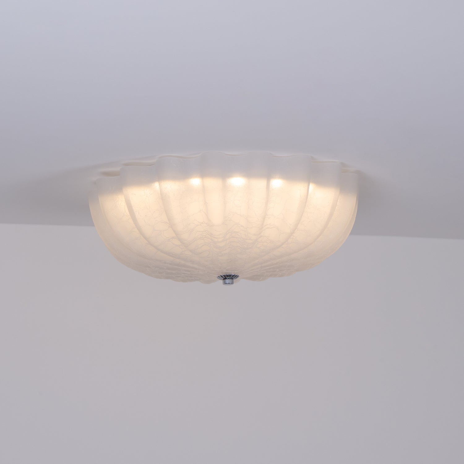 Urelis Ceiling Lamp Murano Blown Glass Shell Inspired-Neutral Decor