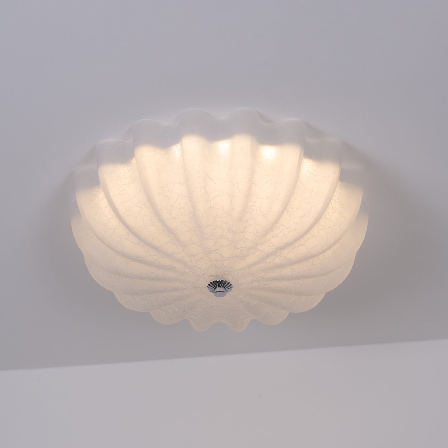 Urelis Ceiling Lamp Murano Blown Glass Shell Inspired-Neutral Decor