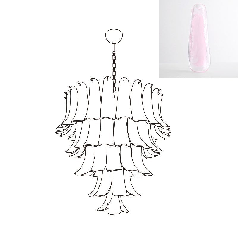 Aurora Chandelier Murano Glass Petals Vintage-Neutral Decor