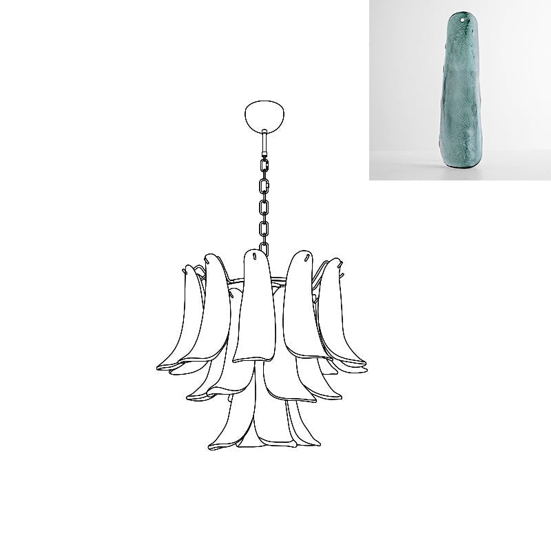 Aurora Chandelier Murano Glass Petals Vintage-Neutral Decor