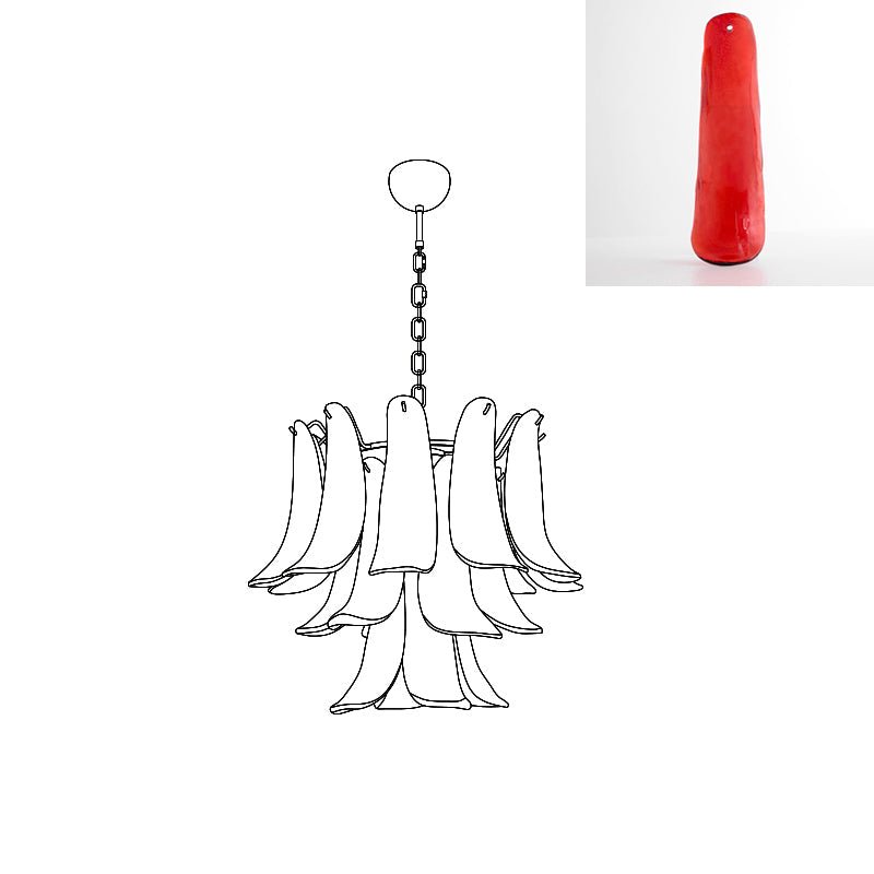 Aurora Chandelier Murano Glass Petals Vintage-Neutral Decor