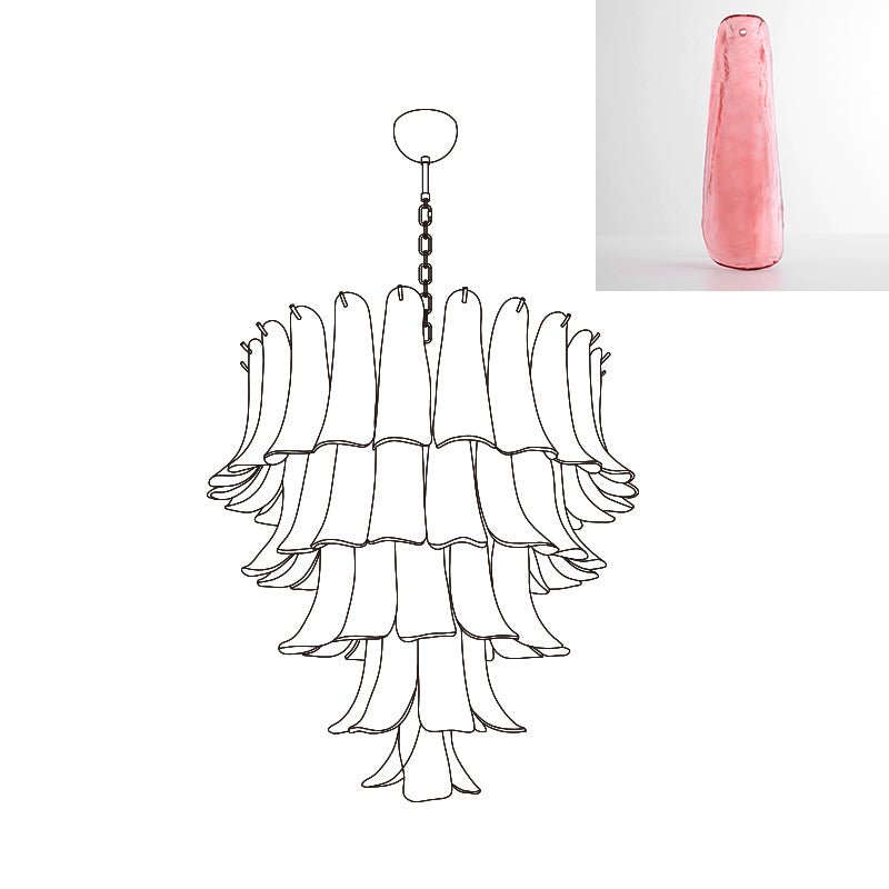 Aurora Chandelier Murano Glass Petals Vintage-Neutral Decor