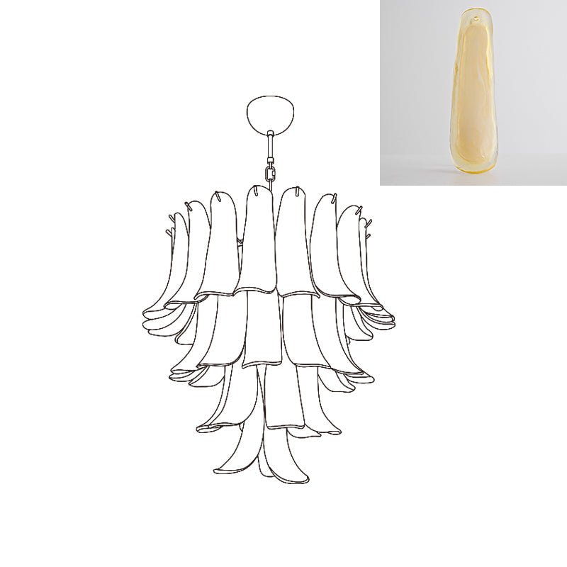 Aurora Chandelier Murano Glass Petals Vintage-Neutral Decor