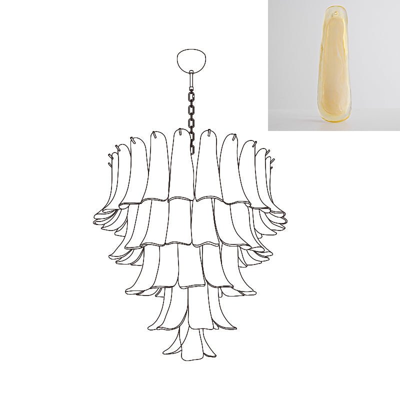 Aurora Chandelier Murano Glass Petals Vintage-Neutral Decor