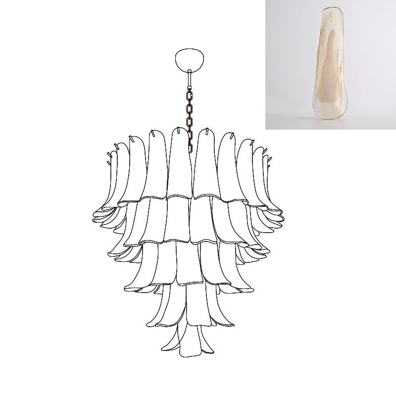 Aurora Chandelier Murano Glass Petals Vintage-Neutral Decor
