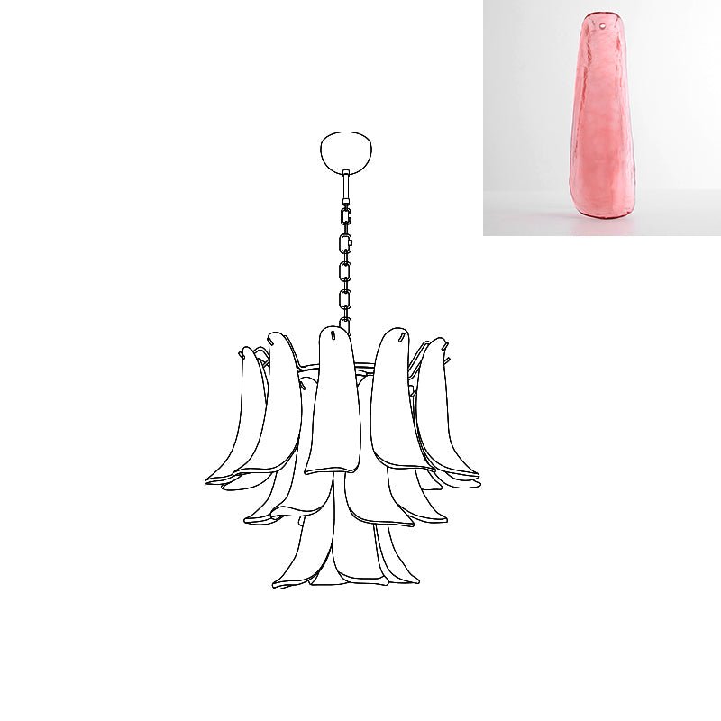 Aurora Chandelier Murano Glass Petals Vintage-Neutral Decor