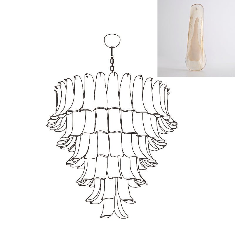 Aurora Chandelier Murano Glass Petals Vintage-Neutral Decor