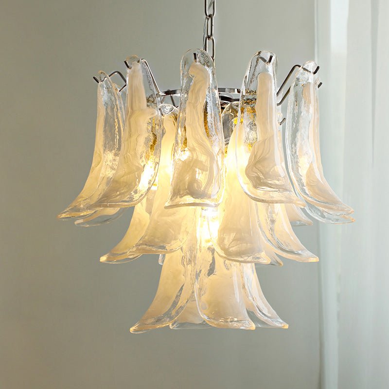 Aurora Chandelier Murano Glass Petals Vintage-Neutral Decor