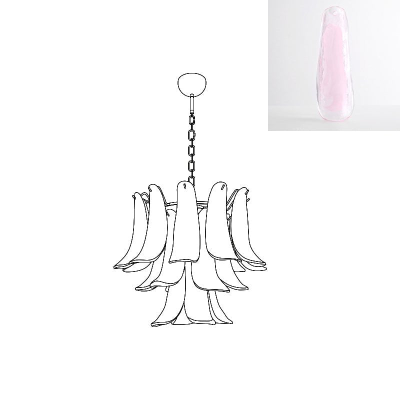 Aurora Chandelier Murano Glass Petals Vintage-Neutral Decor