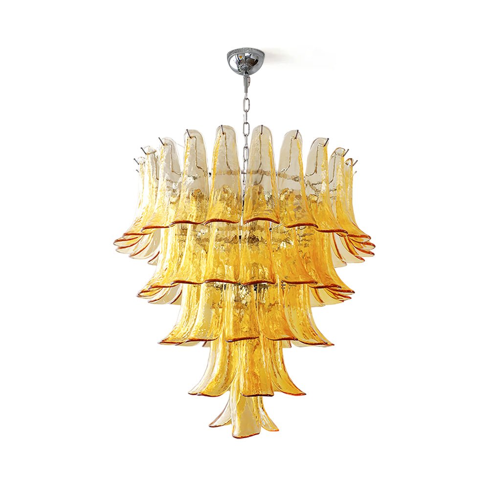 Aurora Chandelier Murano Glass Petals Vintage-Neutral Decor