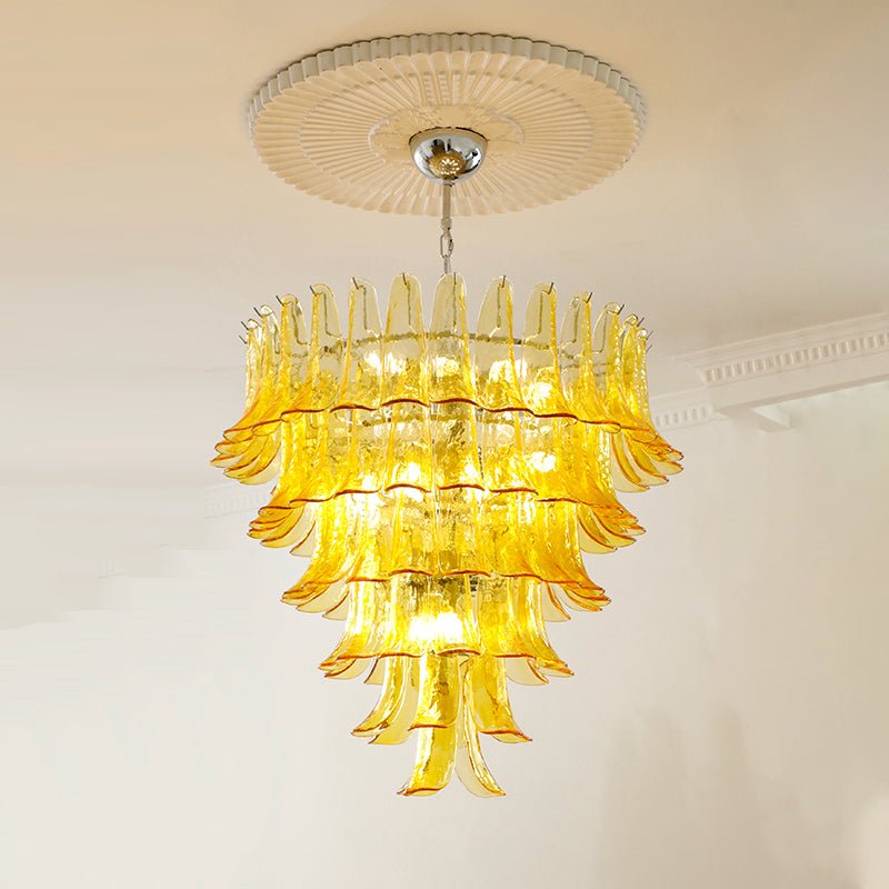 Aurora Chandelier Murano Glass Petals Vintage-Neutral Decor