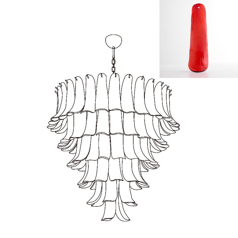 Aurora Chandelier Murano Glass Petals Vintage-Neutral Decor