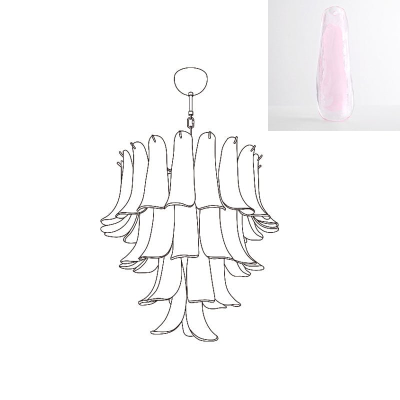 Aurora Chandelier Murano Glass Petals Vintage-Neutral Decor