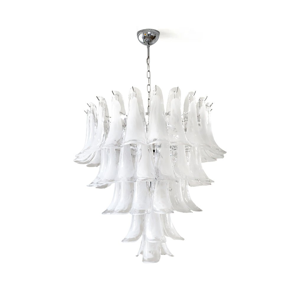 Aurora Chandelier Murano Glass Petals Vintage-Neutral Decor