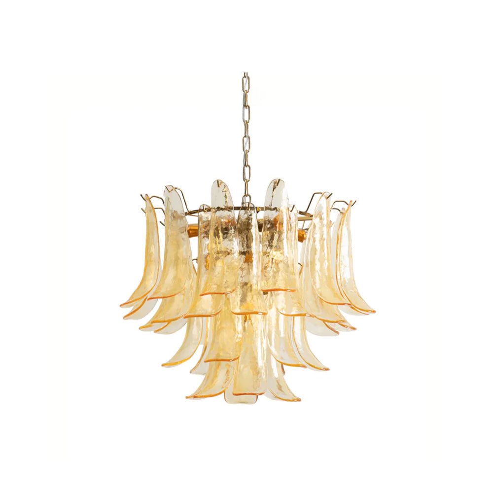 Aurora Chandelier Murano Glass Petals Vintage-Neutral Decor