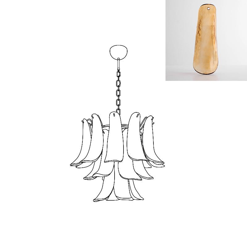 Aurora Chandelier Murano Glass Petals Vintage-Neutral Decor