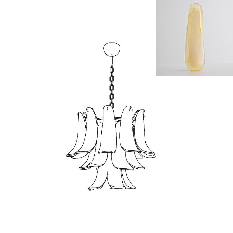 Aurora Chandelier Murano Glass Petals Vintage-Neutral Decor