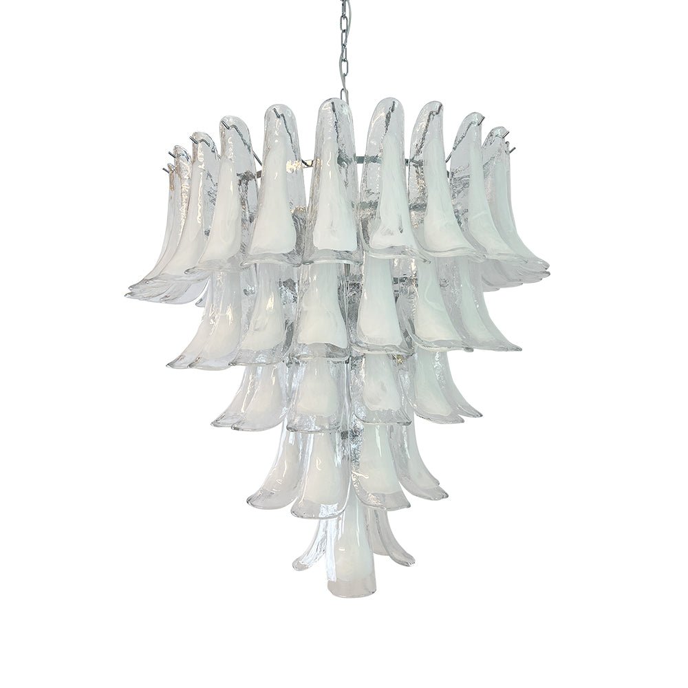 Aurora Chandelier Clear Murano Glass Petal Vintage-Neutral Decor