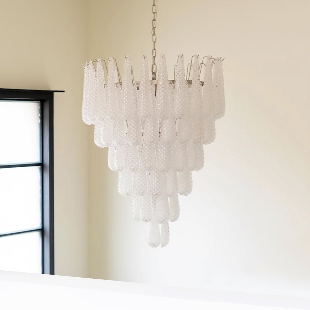 Aurora Chandelier Pinecone Murano Glass Textured Luxury-Neutral Decor