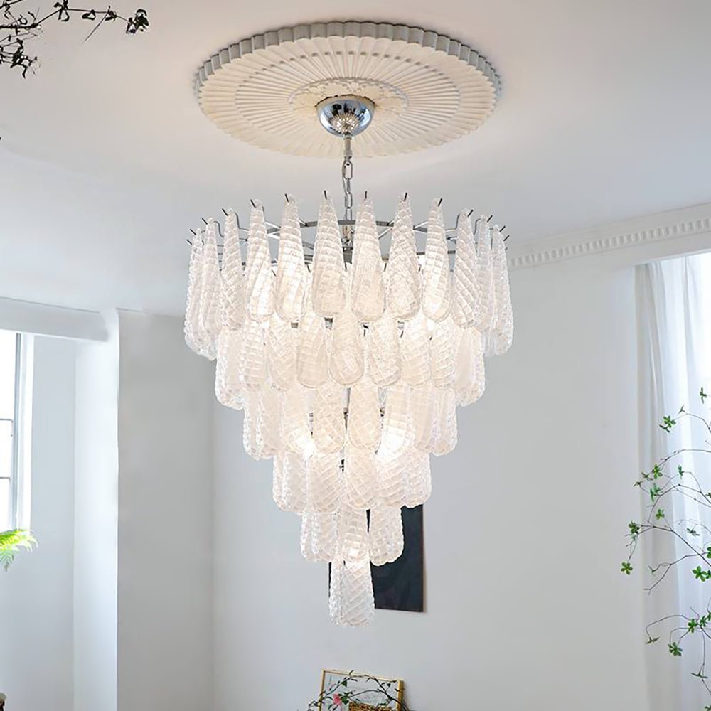 Aurora Chandelier Pinecone Murano Glass Textured Luxury-Neutral Decor