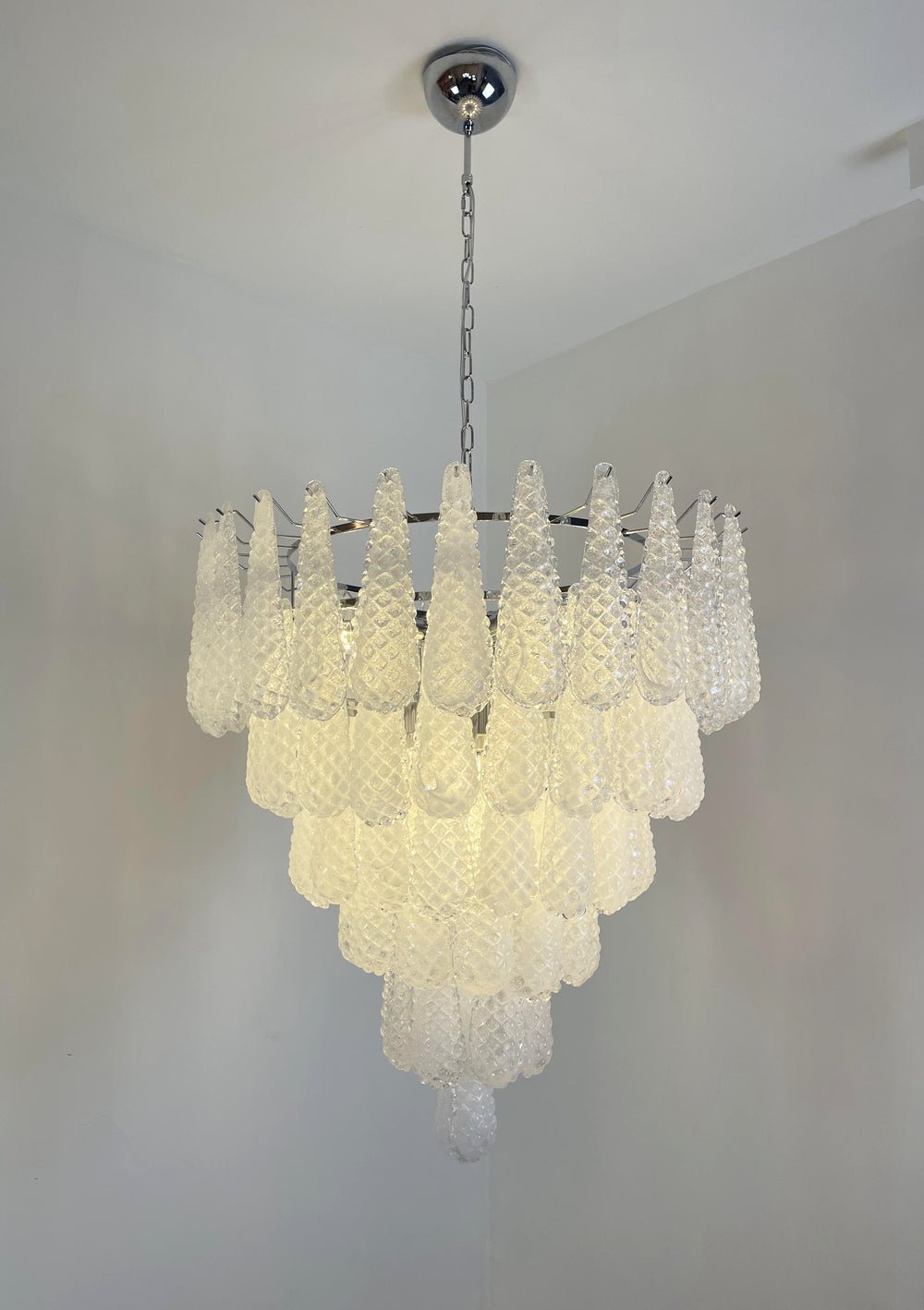 Aurora Chandelier Pinecone Murano Glass Textured Luxury-Neutral Decor