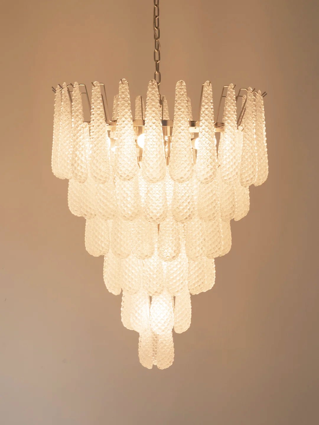 Aurora Chandelier Pinecone Murano Glass Textured Luxury-Neutral Decor