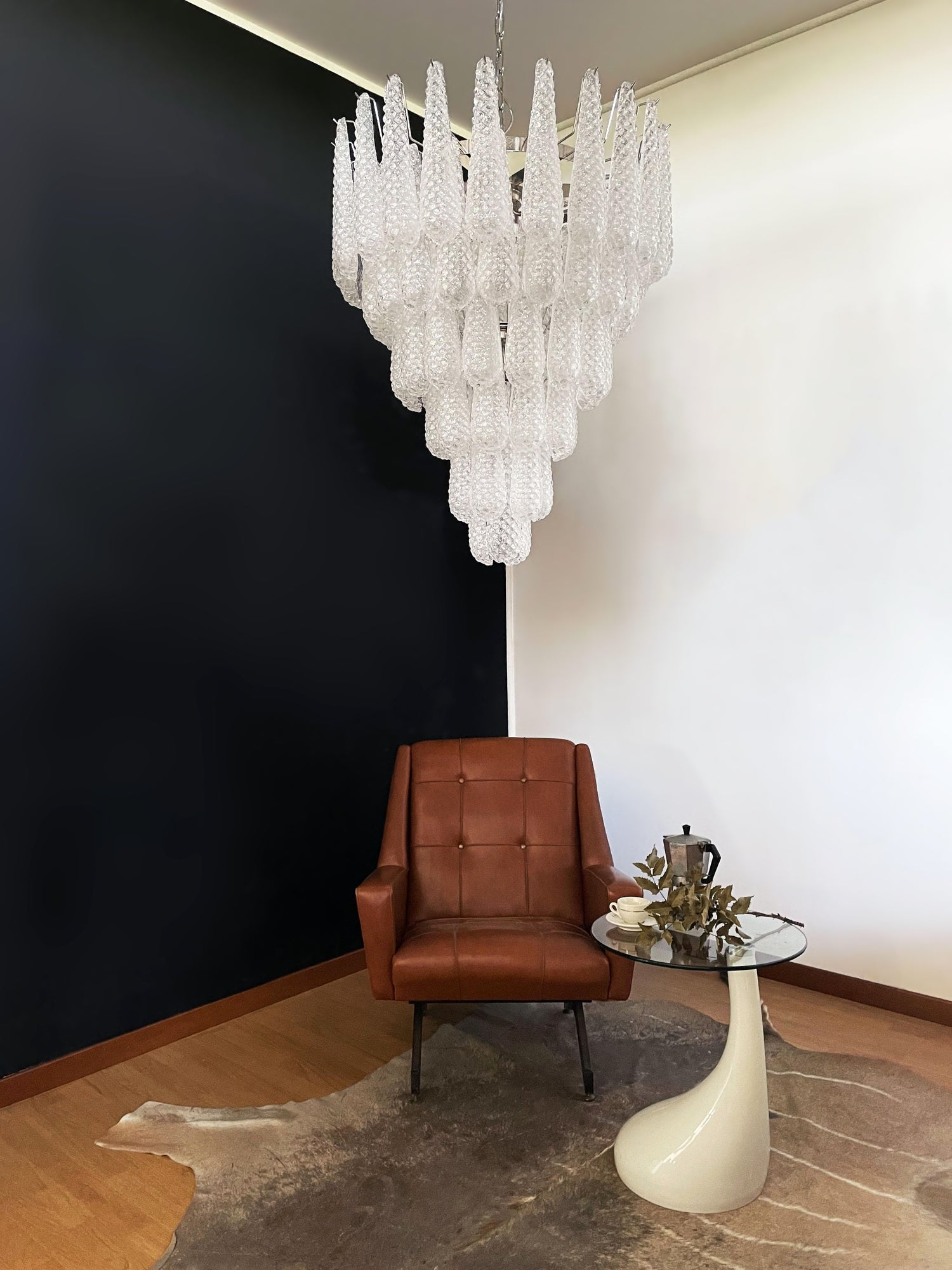 Aurora Chandelier Pinecone Murano Glass Textured Luxury-Neutral Decor