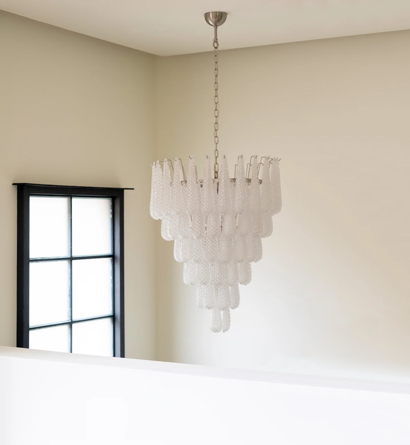 Aurora Chandelier Pinecone Murano Glass Textured Luxury-Neutral Decor