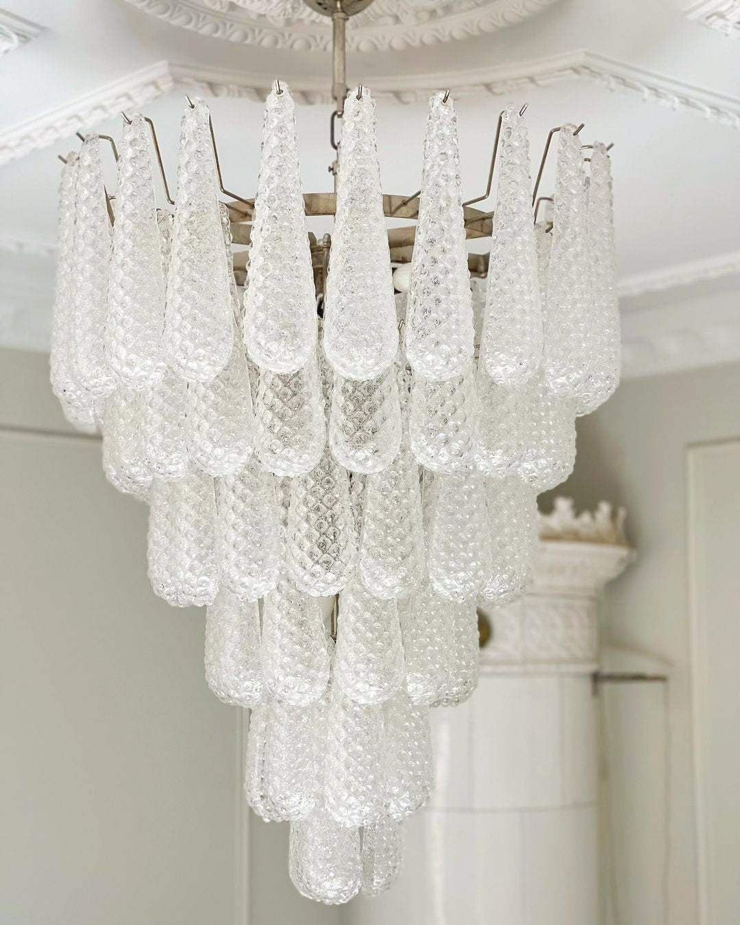 Aurora Chandelier Pinecone Murano Glass Textured Luxury-Neutral Decor