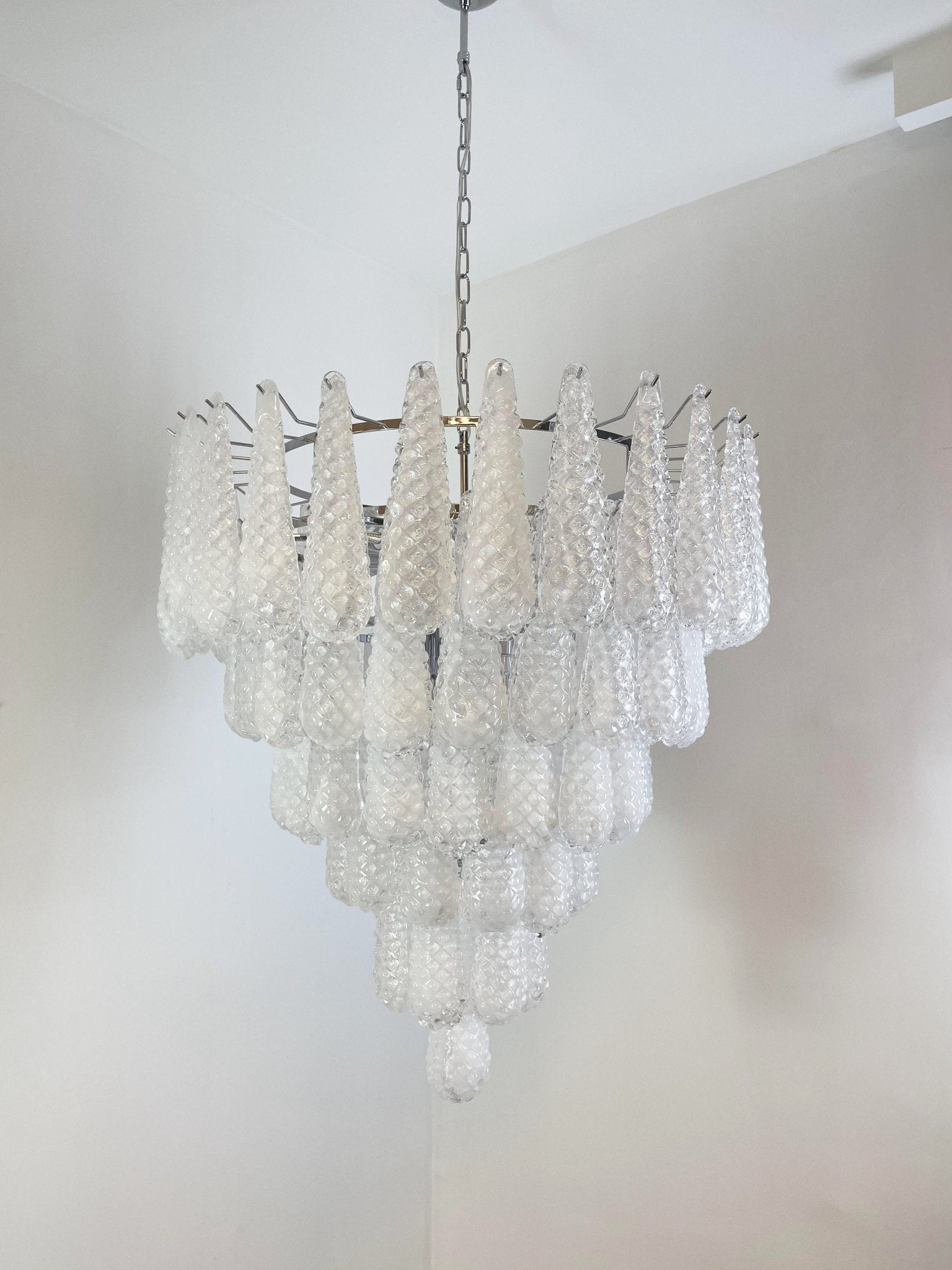 Aurora Chandelier Pinecone Murano Glass Textured Luxury-Neutral Decor