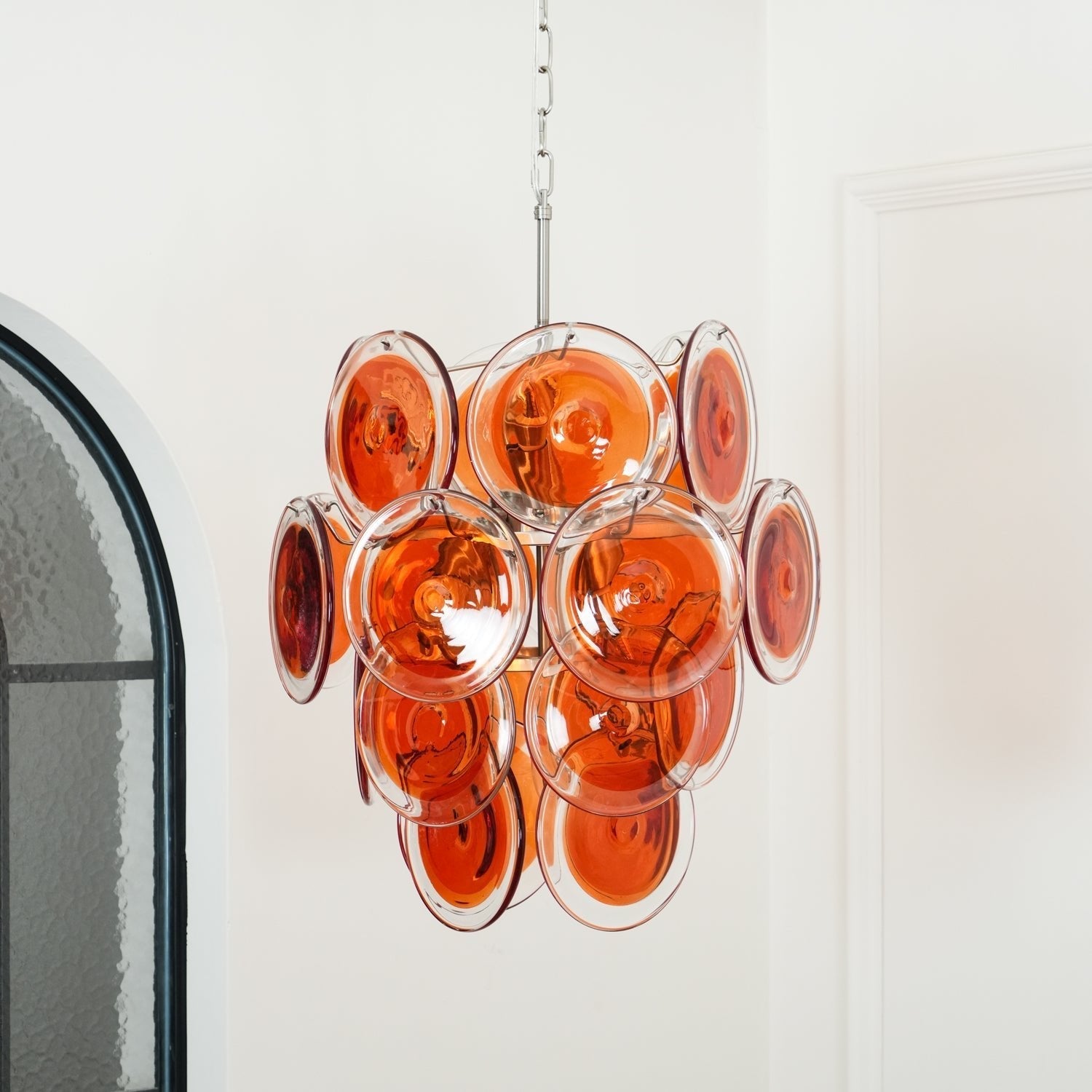 Eixor Chandelier Murano Orange Glass-Neutral Decor