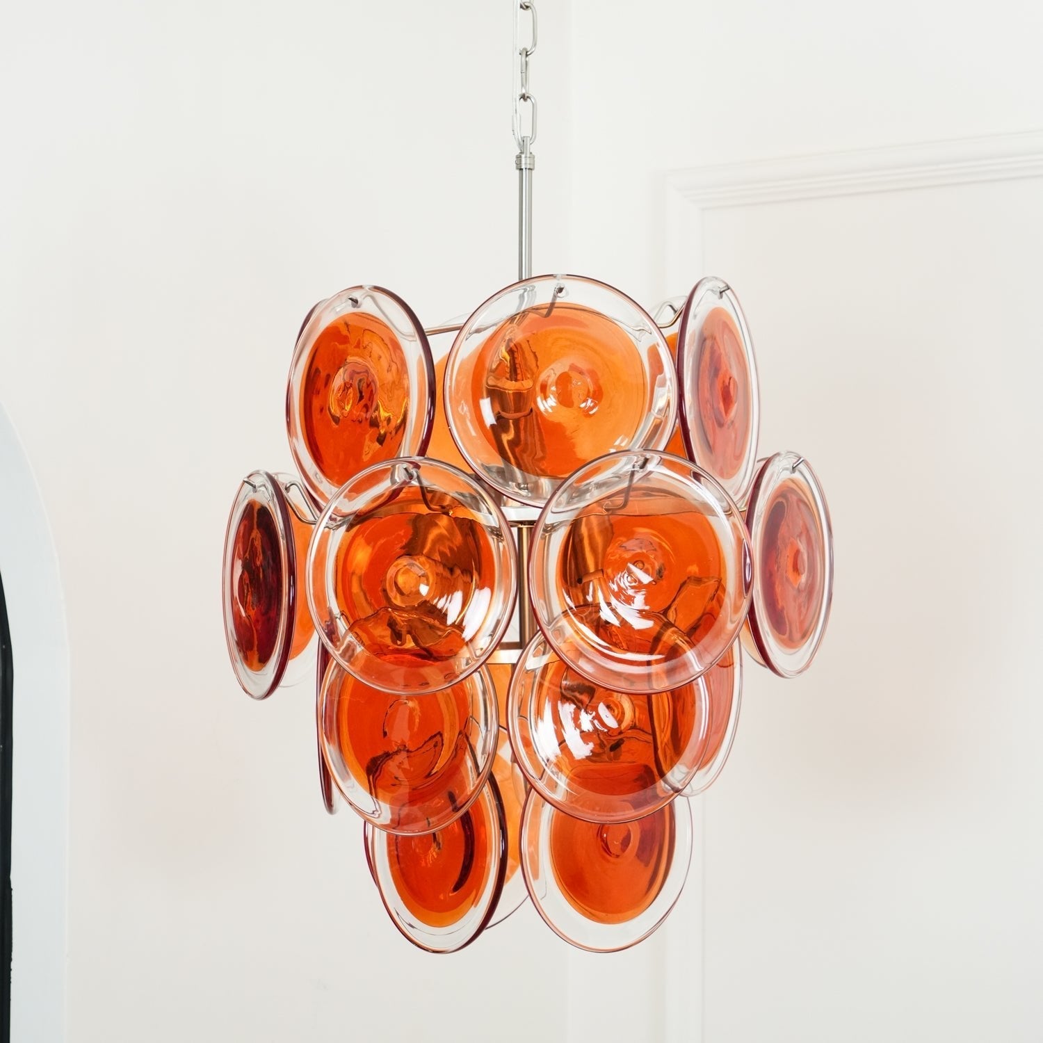 Eixor Chandelier Murano Orange Glass-Neutral Decor
