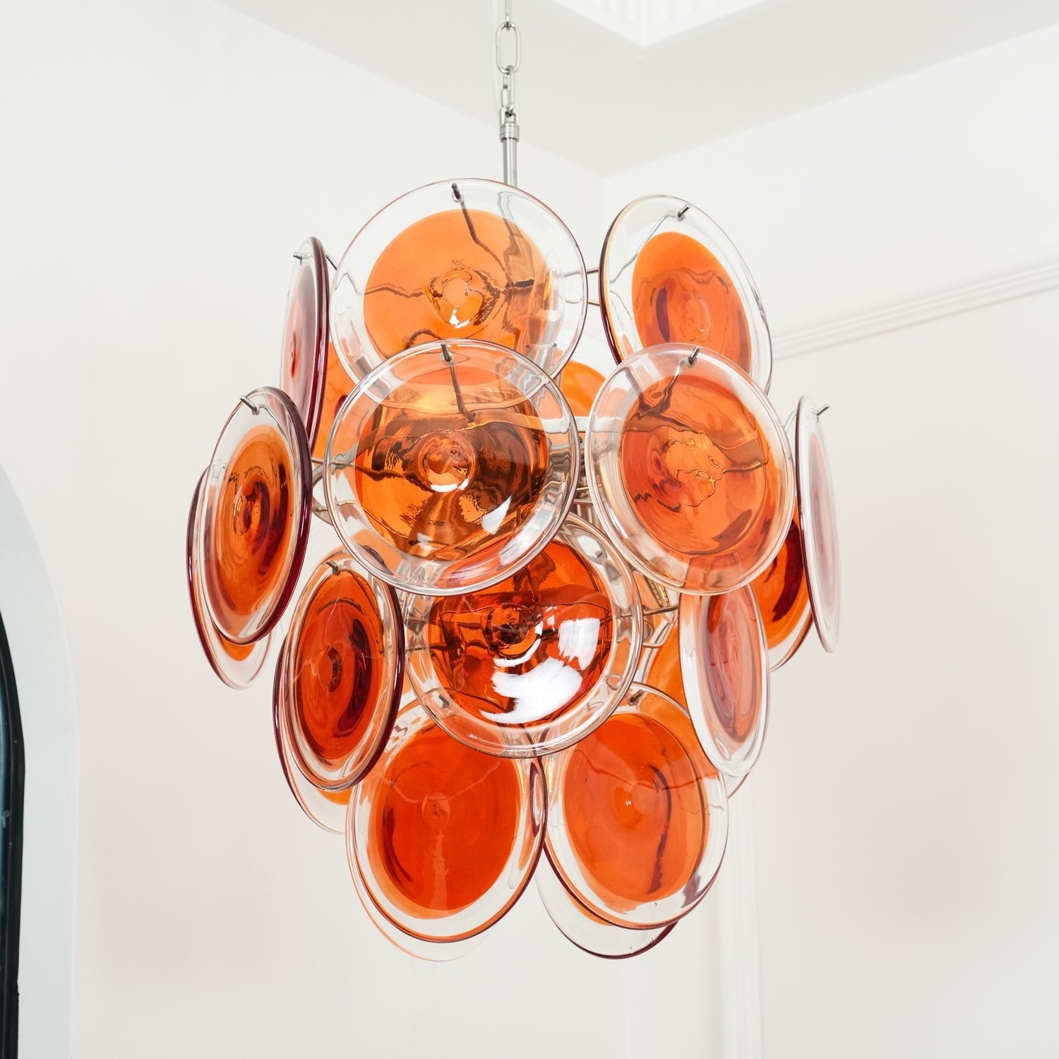 Eixor Chandelier Murano Orange Glass-Neutral Decor