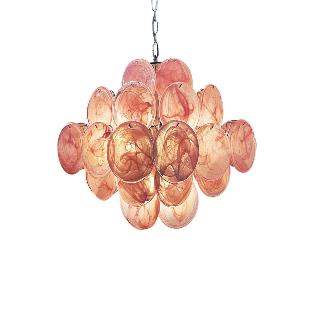Ault Chandelier Pink Disc Layered Artistic-Neutral Decor