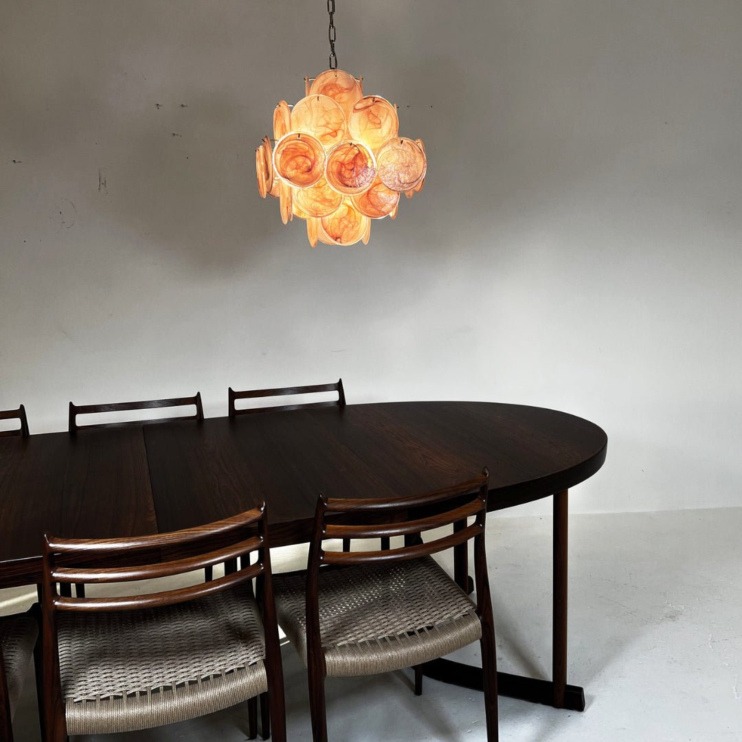 Ault Chandelier Pink Disc Layered Artistic-Neutral Decor