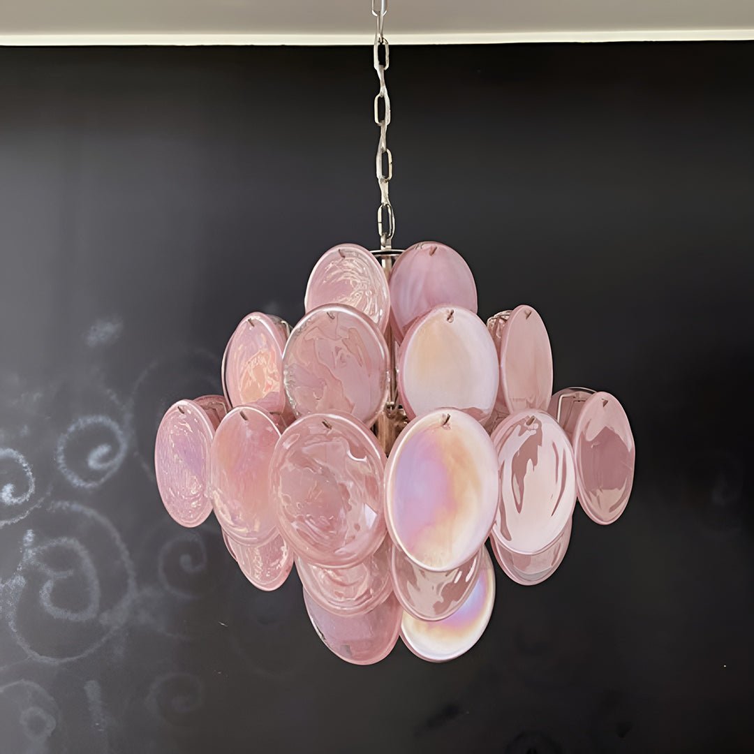 Ault Chandelier Pink Disc Layered Artistic-Neutral Decor