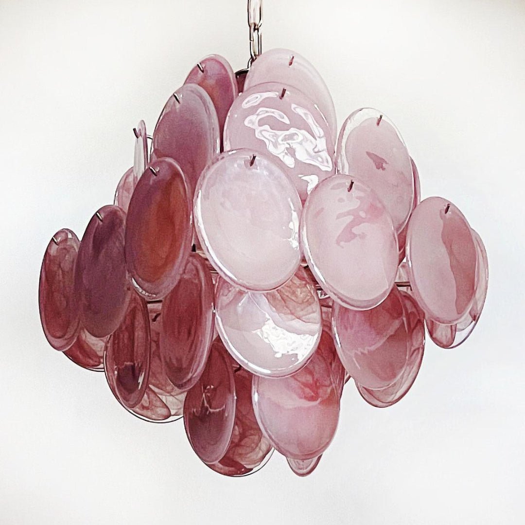 Ault Chandelier Pink Disc Layered Artistic-Neutral Decor
