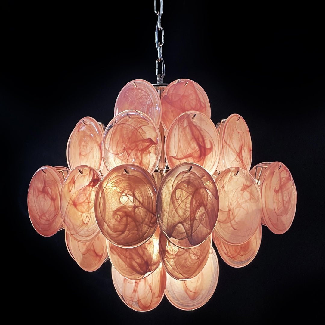 Ault Chandelier Pink Disc Layered Artistic-Neutral Decor