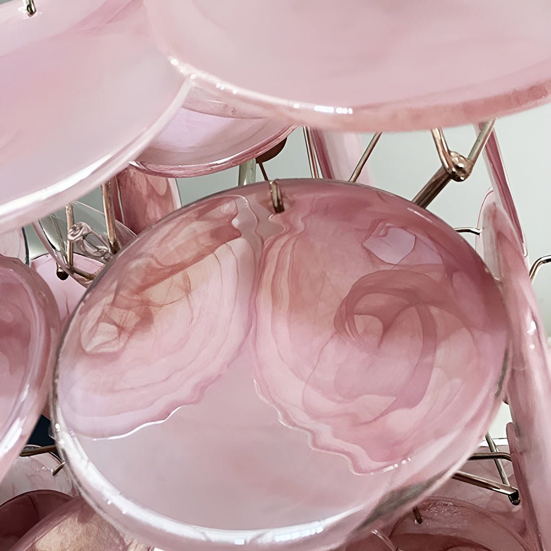Ault Chandelier Pink Disc Layered Artistic-Neutral Decor