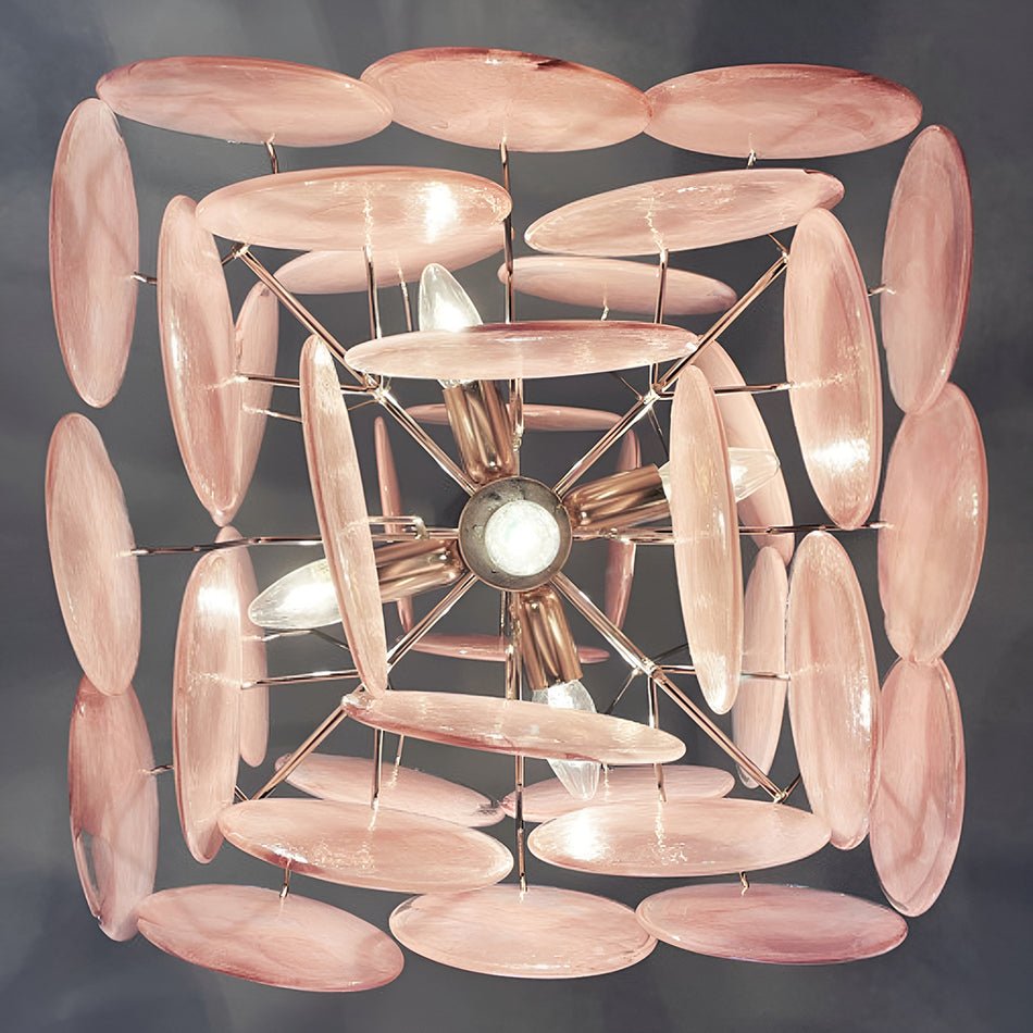 Ault Chandelier Pink Disc Layered Artistic-Neutral Decor