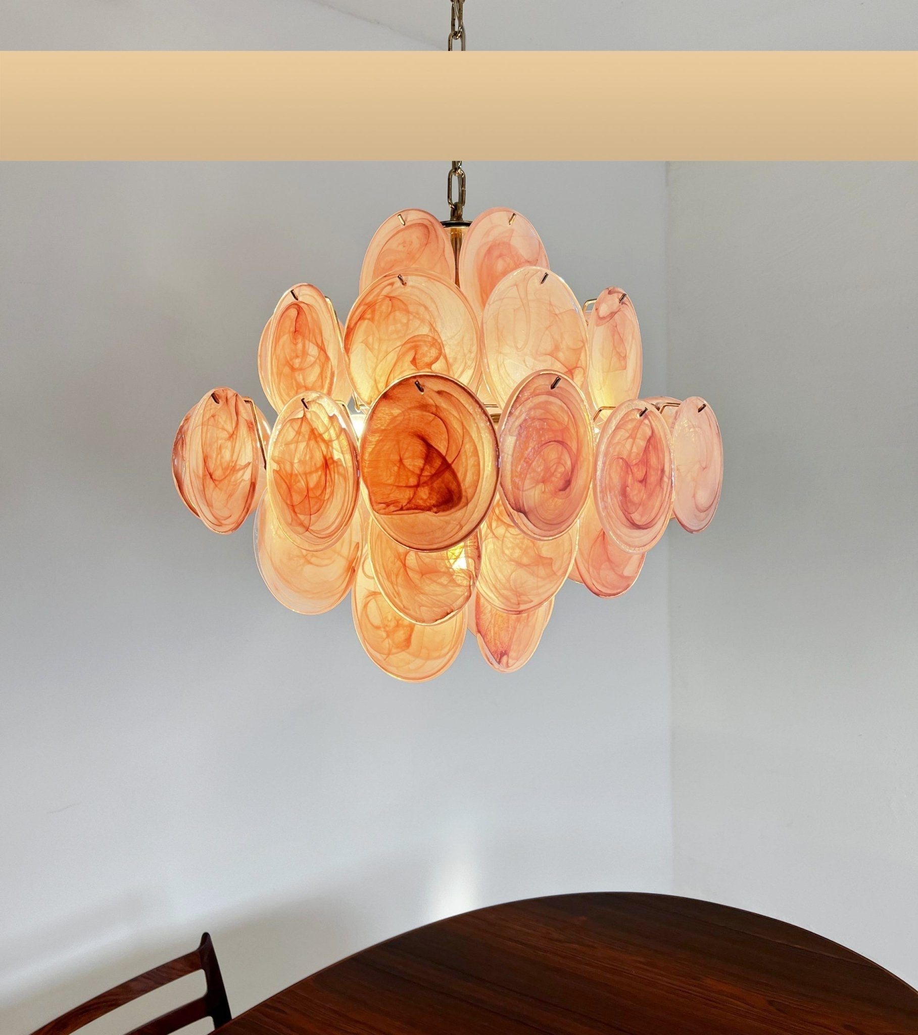 Ault Chandelier Pink Disc Layered Artistic-Neutral Decor