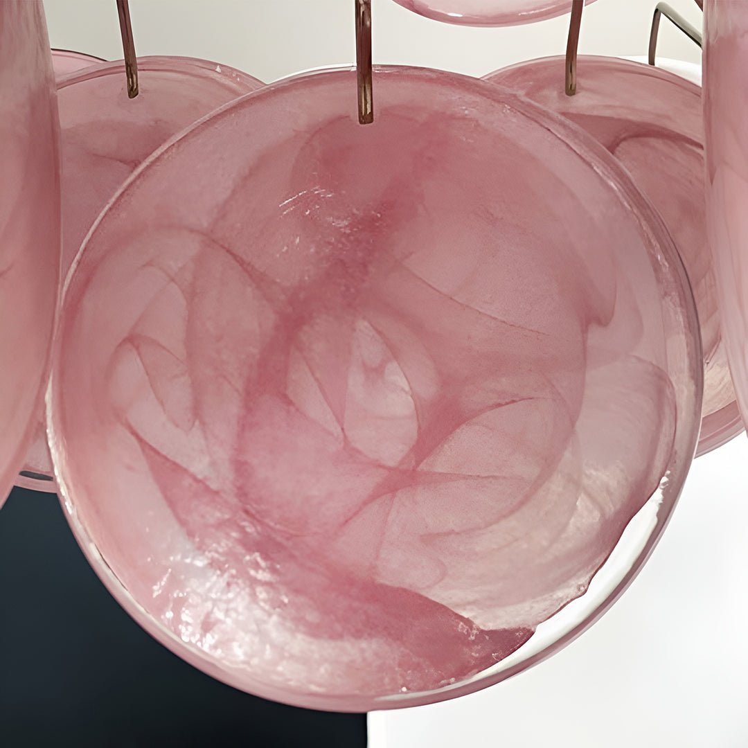 Ault Chandelier Pink Disc Layered Artistic-Neutral Decor